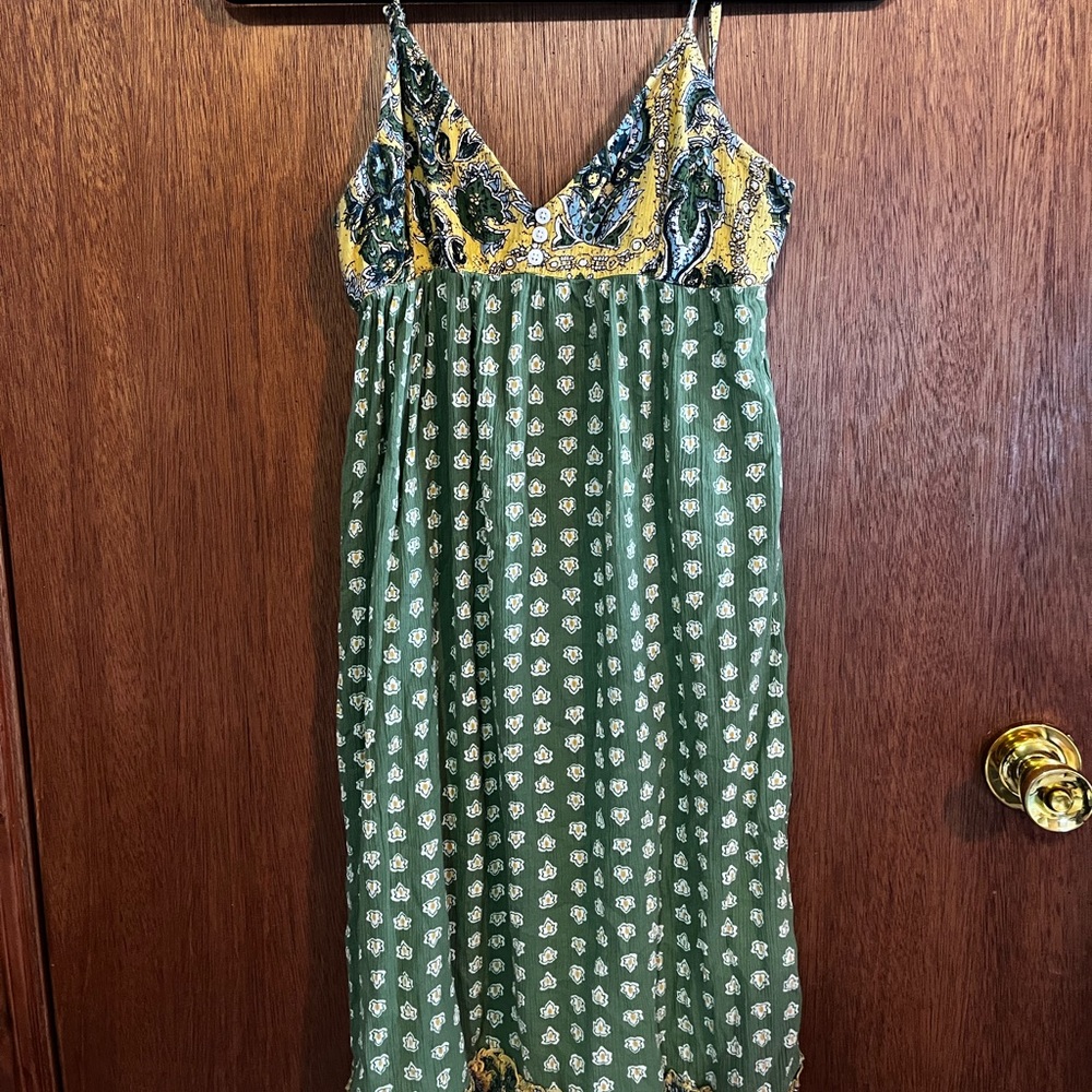 Billabong Green and Yellow Paisley Sundress